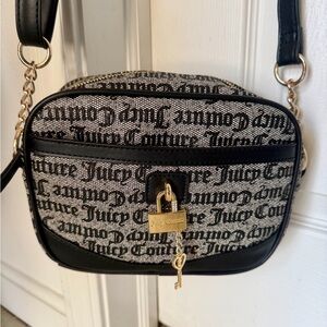 Juicy Couture Black and White Crossbody Bag (9in width)